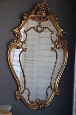 Impressive French gilt rococo mirror antique ornate carved wood 18th cent style 