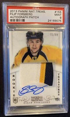 2013-14 Panini National Treasurer 155 Flip Forsberg auto Patch /99 PSA 9 pop 1 - Image 1 of 2