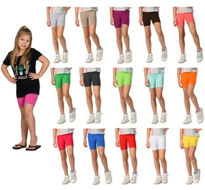 Kids Cycling Short Cotton PESchool Dancing Running GymSports Stretchy Short - Picture 1 of 22