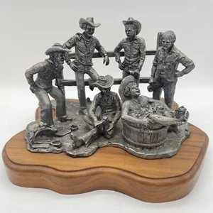 Vtg Michael Ricker Pewter Signed Art Figurine Sculpture Cowboy Collection #357 - Picture 1 of 10