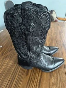 Justin Cowboy Boots All Black - Style L2553- Size 6 1/2B Women’s - Picture 1 of 6