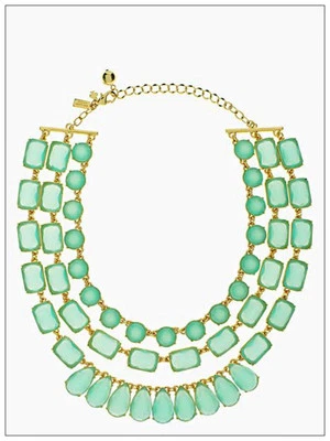 NUEVO SIN ETIQUETAS Collar Kate Spade Riviera Jardín Triple Hilo Giverny Azul Caribe GLO Foto 1 de 4
