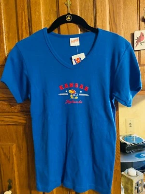 New - Kansas Jayhawks KU Short Sleeve T-Shirt Size Junior Medium, Soffe - Imagem 1 de 2