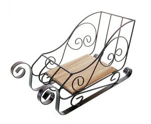 Metall Deko Schlitten 36 cm - Tischdeko Fensterdeko Weihnachtsdekoration Innen - Bild 1 von 2