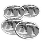 4x Round Stickers 10 cm - BW - Jumping Dolphins Dolphin  #35606