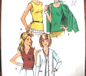 Knit Tank Top Sewing Pattern Cardigan Jacket Simplicity 5584 Womens Size 16 - Picture 1 of 5