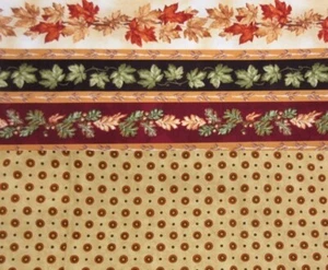 Companion Fabric Bundle (2) 1+ yds x 42 In Fall Leaves Brown Beige Am 178 - Picture 1 of 11