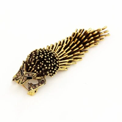 Broche de colección de animales mofeta bronce cristal esmalte metal prendedor joyería para mujer Foto 1 de 4