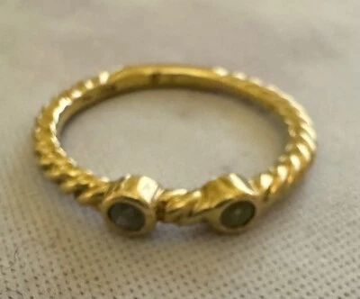Anillo David Yurman Oro Amarillo 18k Cable Pila Peridoto tamaño 6.25 Foto 1 de 4