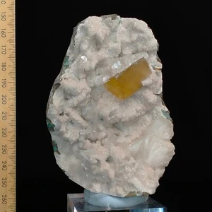 Rhombic Calcite crystal & Stilbite in semi-geode crystal cave Watch Video 0.4kg - Picture 1 of 8