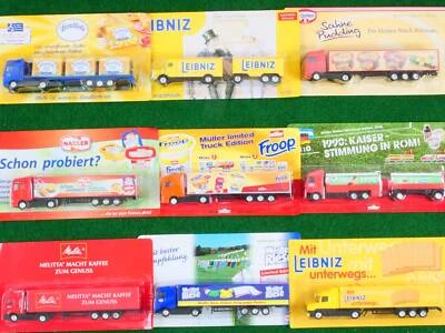 IN Set 9 Trucks Trailers Werbemodelle Leibniz among Others Mint! Ob 1704-07-85 - Image 1 of 4
