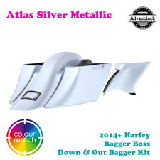 Atlas Silver Metallic Bagger Boss Down & Out Kit for 14+ Harley Road