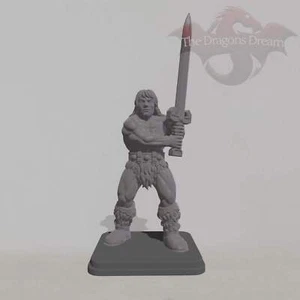 Barbarian - Heroquest Inspired, Dungeons and Dragons, 5e, Pathfinder - Miniature - Picture 1 of 10