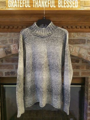 Chaps de Ralph Lauren talla Suéter X-Large Gris/Blanco Rayas Simulado Cuello Alto Nuevo con Etiquetas Foto 1 de 4