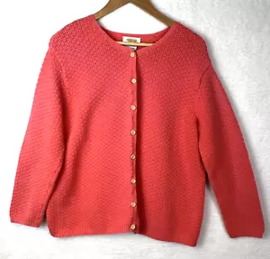 Talbots VTG Women’s Cardigan Sweater Long Sleeve Button Up Textured Cotton Sz M - Picture 1 of 18