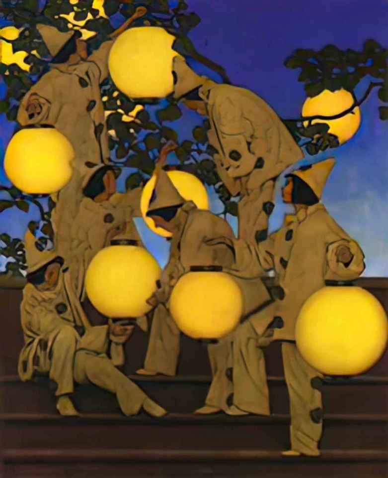 Maxfield Parrish photo A4 the lantern bearers 1908 - Image 1 of 1
