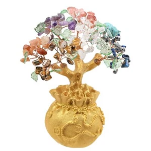 Assorted Healing Crystal Tree Bonsai Fengshui Copper Money Tree Decoration fo... - Picture 1 of 6