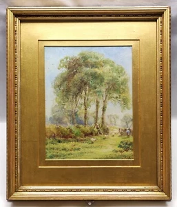 EDITH BULLOCK SIGNIERT ORIGINAL ANTIK AQUARELL GEMÄLDE, "FRÜHLINGSZEIT BOWDEN" - Bild 1 von 24