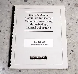 AUDIO RESEARCH LS7 Amplificatore di linea stereo PREAMPLIFICATORE manuale originale proprietari - Foto 1 di 2