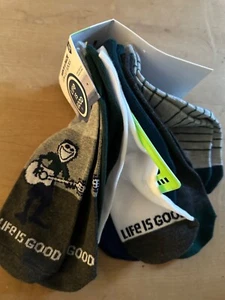LIFE IS GOOD 6ER-PACK NEUHEIT FLACHSTRICK TIEF GESCHNITTENE HERRENSOCKEN... TOLLES GESCHENK (GR. 6-12,5) - Bild 1 von 5