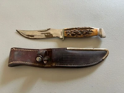 Cuchillo y funda vintage Case Stag Pig Sticker 1940-1964 Foto 1 de 4