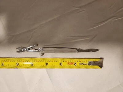 Navaja de bolsillo y tijeras vintage marcadas WEH Hayward Sterling de 2,5"  Foto 1 de 4