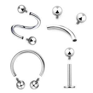 4pc 16g internal thread Universal Labret Ear Nose Lip Eyebrow Piercing Jewelry - Picture 1 of 8
