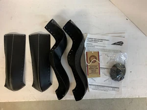 NEW Genuine Leather Mustache Highway Bar Wraps In Black, Pair. Item 2880943-01 - Picture 1 of 2