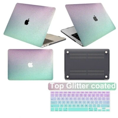 Funda rígida de goma brillante en polvo para computadora portátil para nueva Macbook Pro Air Foto 1 de 4