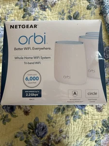 NOWY ZAPIECZĘTOWANY Netgear Orbi RBK23 100-NAS 6000 stóp kwadratowych MESH NET System WiFi 2,2Gbps - Zdjęcie 1 z 4