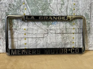 Vintage Meiners Motor Co. La Grange Tx License Plate Holder - Bild 1 von 3