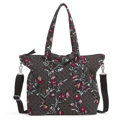 Vera Bradley Slouchy Tote in Perennials Noir Dot - Image 1 of 4