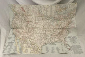 National Geographic Map National Parks Monuments And Shrines Of US & Canada 1958 - Imagen 1 de 5