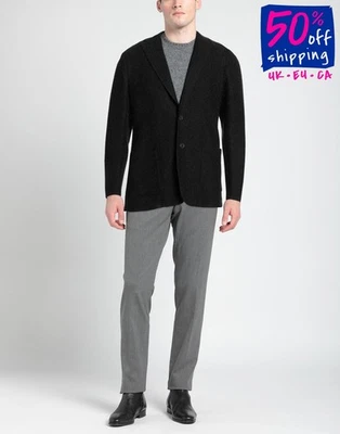 RRP€465 T-JACKET BY TONELLO Wool Knit Blazer Jacket Size L Black Made in Italy - Image 1 of 4