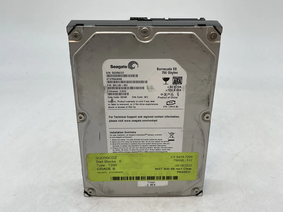 Seagate Barracuda ES 750GB ST3750640NS 3.5" SATA Internal HDD GRADE A FREE S/H - Image 1 of 4