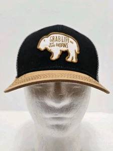 Grab Life By The Horns Patch Hat Snapback Adjustable Meshback Baseball Cap - Picture 1 of 10
