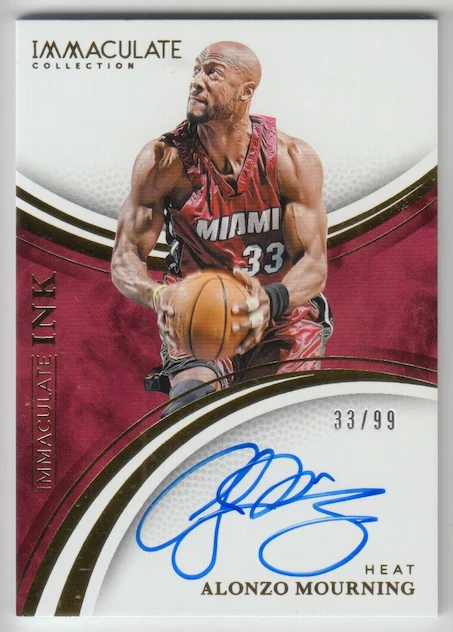 Alonzo Mourning Panini Autographed Basketball Trading Cards