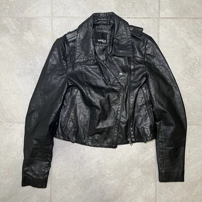 CHAQUETA DE MOTOCICLISTA DE CUERO 'Negro' BARNEYS ORIGINAL CREMALLERA COMPLETA TALLA 10 Foto 1 de 4