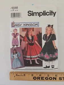 Daisy Kingdom 7698 GIRLS' DRESS & ROMPER Size 6-7-8 Pattern UC FF 1995 - Picture 1 of 8