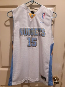 Maglia Denver Nuggets #15 Carmelo Anthony Nike Swingman NBA bianca blu taglia L +2 - Foto 1 di 12