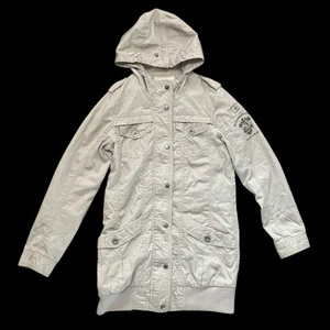 Jeans Vintage Clride Jns Co. Parche Chaqueta Capucha Beige Coreano 90 PEQUEÑO Militar - Imagen 1 de 6