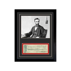 Abraham Lincoln Signed Cancelled Check Framed Display - Picture 1 of 5