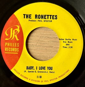 THE RONETTES BABY, I LOVE YOU 7" PHILLES (1963) EX- POP FEMALE VOCAL USA - Picture 1 of 3