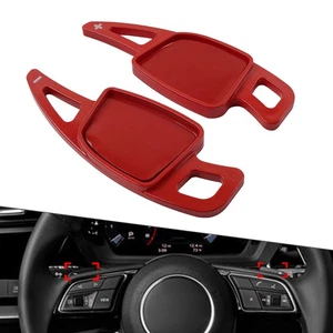 Red Steering Wheel Paddle Shifter Extension For Audi A3 A4 A5 A6 A7 S4 S5 - Picture 1 of 15