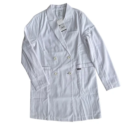 FIGS Womens XS White Double Breasted Lab Coat W22SP1003 Medical Professional New - Image 1 of 4