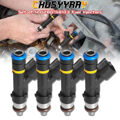 Set of 4 0280158103 Fuel Injectors For 06-12 Mazda 5 3 Mx-5 Miata - Image 1 of 4