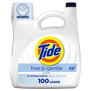 Tide Free & Gentle Flüssigwaschmittel, 132 fl oz, 100 Ladungen, Hypoallergeni - Bild 1 von 1