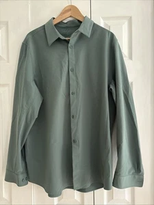 Lululemon Shirt men's Large Button Up New Venture Classic Fit Long Sleeve Green - Picture 1 of 4
