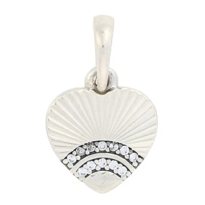 Nuovo Autentico Pandora Ventola Di Love Ciondolo - Argento Trasparente Cz Cuore - Immagine 1 di 4