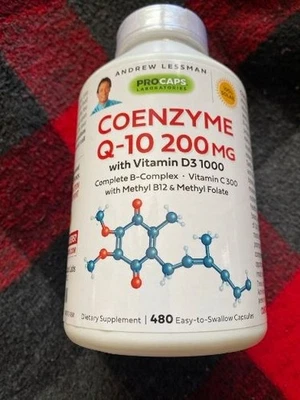 Andrew Lessman CoEnzyme Q-10 200 MG with D3 1000 IU 480 Capsules Exp 02/28/2026 - Image 1 of 4